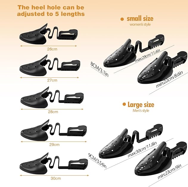 VIVEBEI Shoe Trees for Men Women, Shoe Shape Holder,Shoe Stretcher for Keep Shoe Shape, Adjustable Length