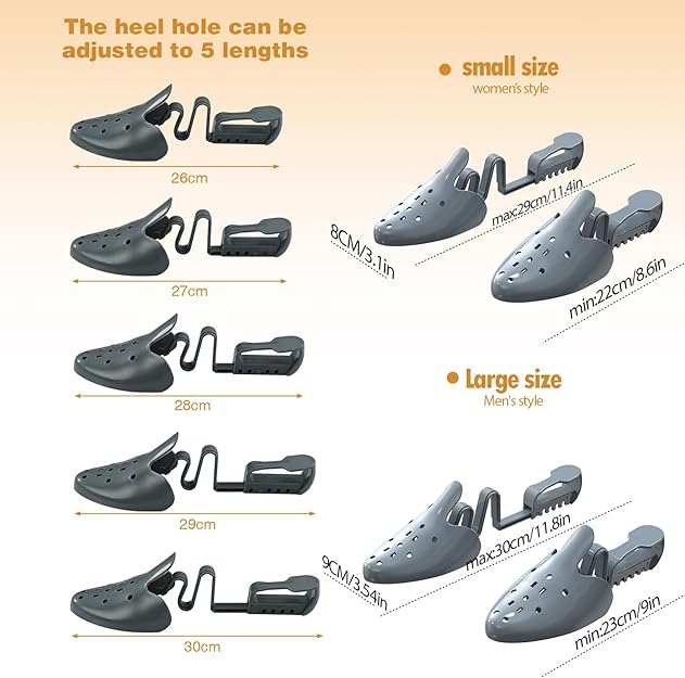 Shoe Trees for Men Women, Shoe Shape Holder,Shoe Stretcher for Keep Shoe Shape, Adjustable Length