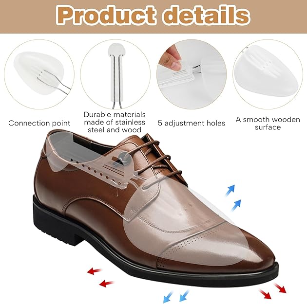 Shoe Trees for Men, Shoe Stretcher, Adjustable Length, Shoe Shape Holder