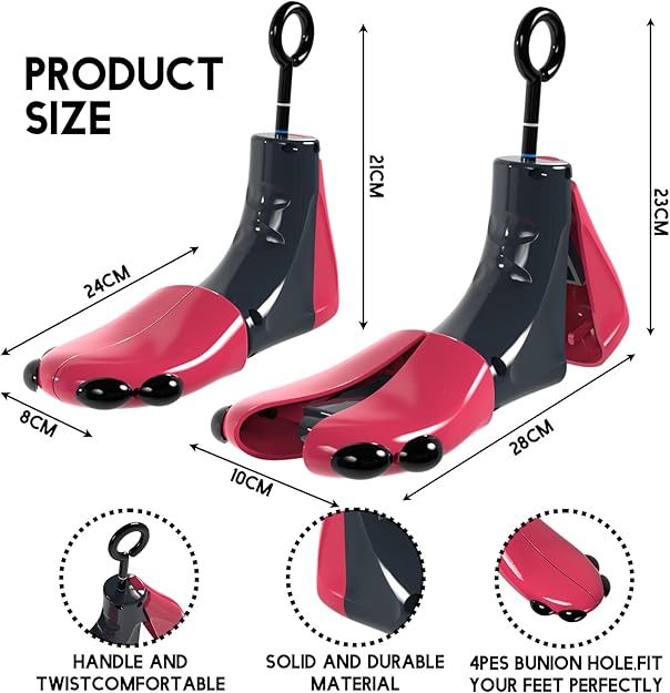 Shoe Stretcher Women Men, 4-Way Boot Stretcher, Adjustable Unisex Shoe Widener & Expander (Pack of 1)