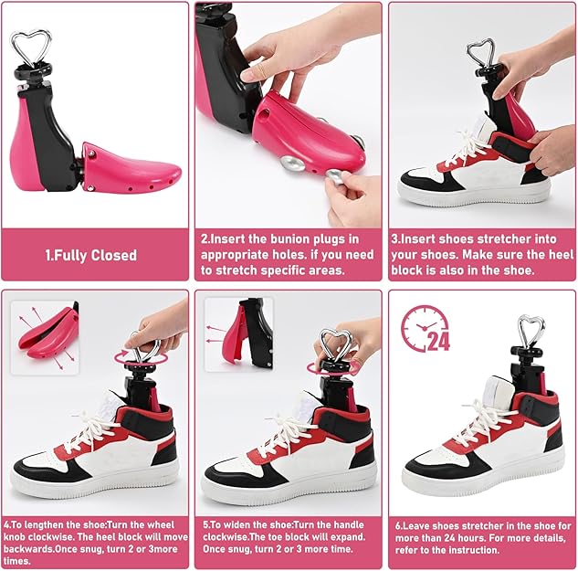 Shoe Stretcher Women Men, Shoe Tree Wide Feet, 4 Way Shoe Widener Expander for Adjustable Length Width