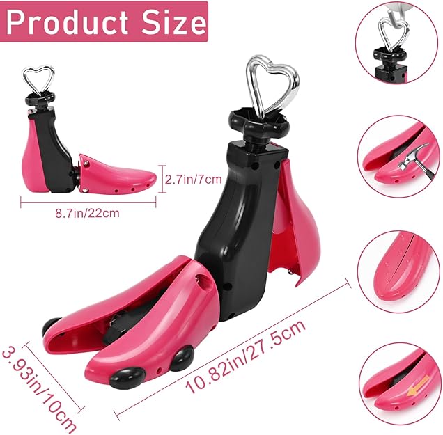 Shoe Stretcher Women Men, Shoe Tree Wide Feet, 4 Way Shoe Widener Expander for Adjustable Length Width