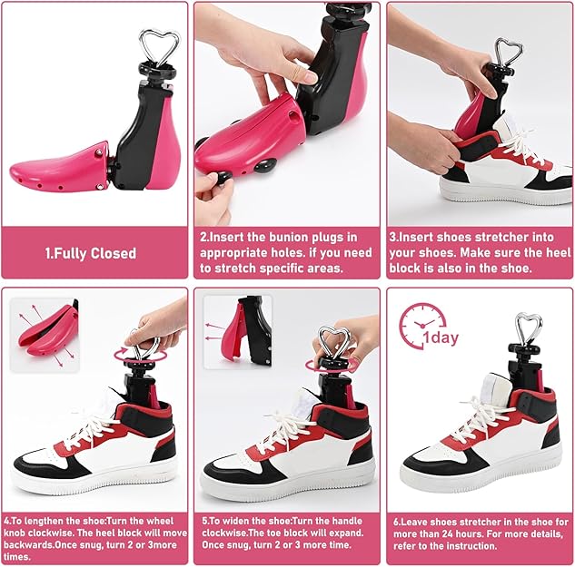 Shoe Stretcher Women Men, Boot Stretcher Wide Feet, 4-Way Boot Widener & Expander for Adjustable Length & Widt
