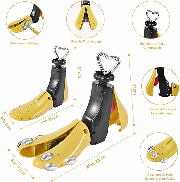 Shoe Stretcher Women Men, Shoe Tree Wide Feet, 4 Way Shoe Widener Expander for Adjustable Length Width
