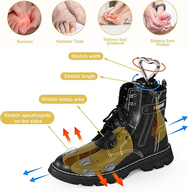 Shoe Stretcher Women Men, Shoe Tree Wide Feet, 4 Way Shoe Widener Expander for Adjustable Length Width