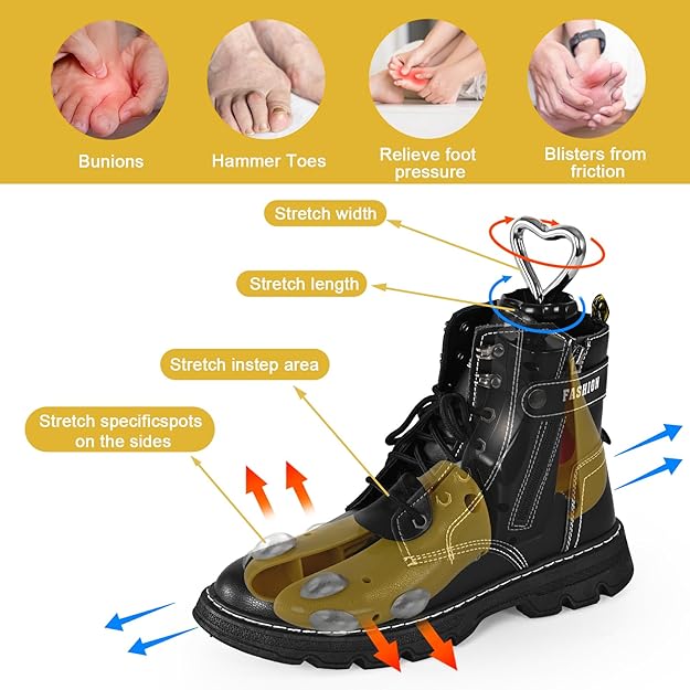 VIVEBEI Shoe Stretcher Women Men, Boot Stretcher Wide Feet, 4-Way Shoe Widener & Expander for Stretch Length & Width; M for Women’s 8-13; Men