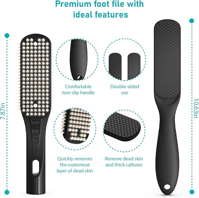 Foot File Pedicure Tool, Foot Callus Remover, Durable Foot Scrubber, Dead Skin Remover,Professional Toe Cleaning Brush, Long-Lasting Foot Polisher