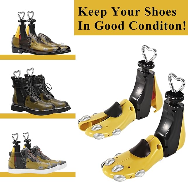 Shoe Stretcher Women Men, Boot Stretcher Wide Feet, 4-Way Shoe Widener & Expander for Stretch Length & Width