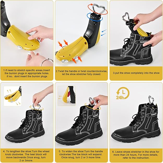 Shoe Stretcher Women Men, Boot Stretcher Wide Feet, 4-Way Shoe Widener & Expander for Stretch Length & Width