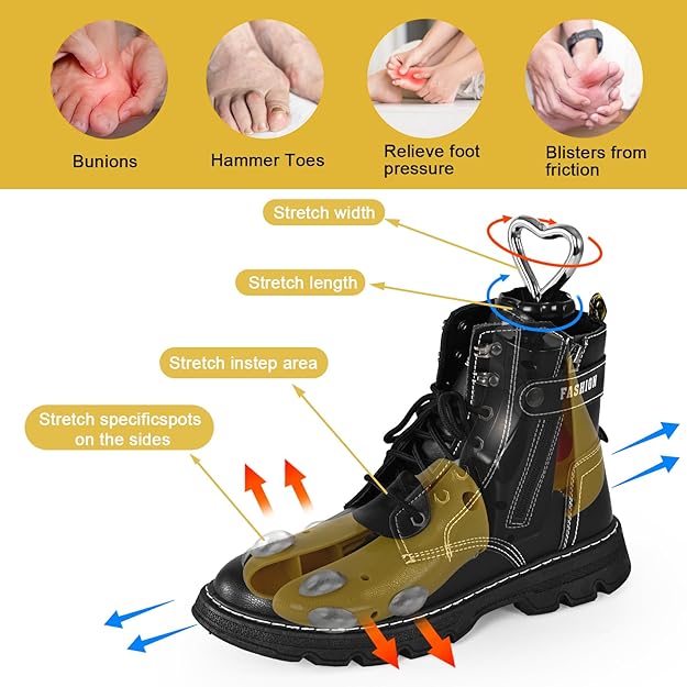 Shoe Stretcher Women Men, Boot Stretcher Wide Feet, 4-Way Shoe Widener & Expander for Stretch Length & Width