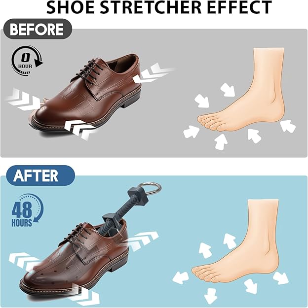 Shoe Stretcher for Women and Men with Wide Feet, Shoe Tree Width and Length Adjustable 4-way Stretch
