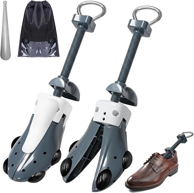 Shoe Stretcher for Women and Men with Wide Feet, Shoe Tree Width and Length Adjustable 4-way Stretch